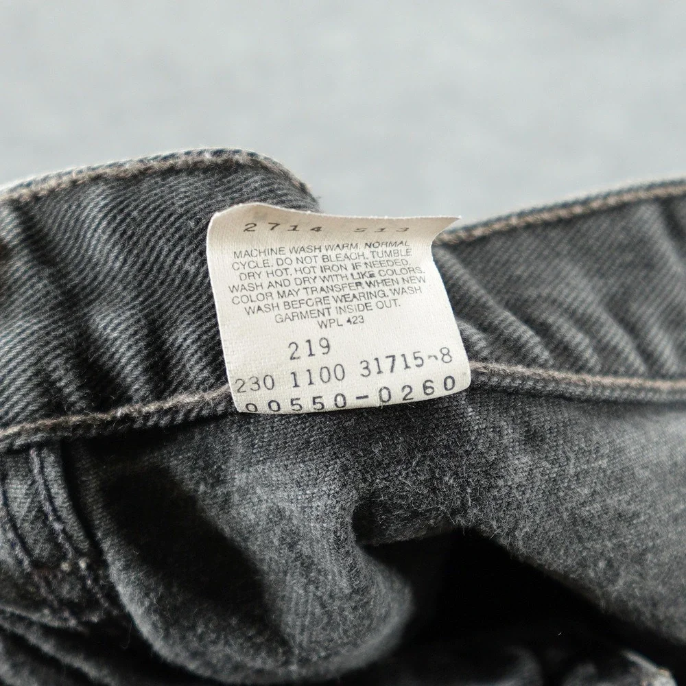 Vintage Levi's 550 Jeans Mens 38x32 Black Relaxed Fit Tapered Leg Denim Y2K